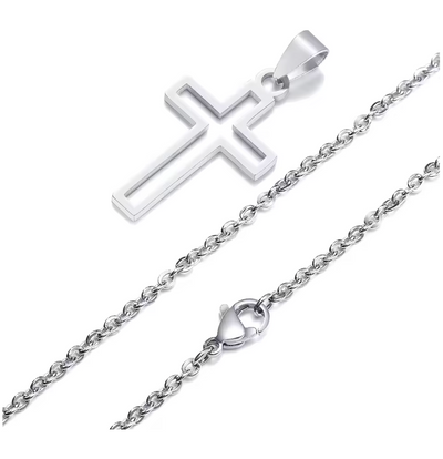 Silver Faith Cross Necklace