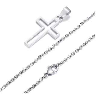 Silver Faith Cross Necklace